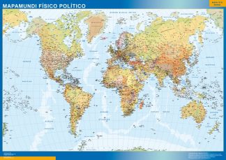 mapa imantado mundo fisico politico