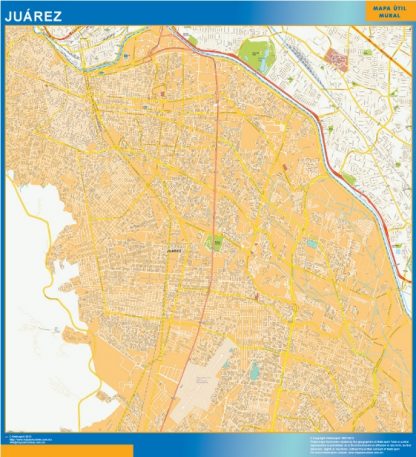 Juarez Centro Mapa Imantado Enmarcado