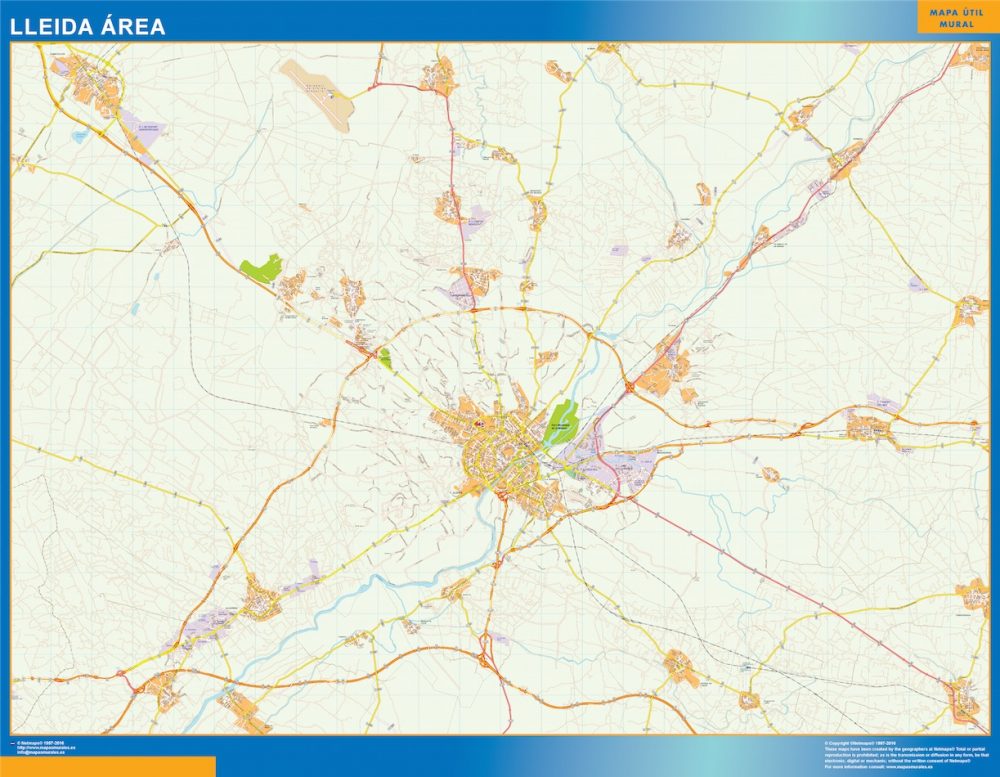 Mapa magnético Imantado Lleida Area | Mapas Imantados para imanes