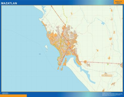 Mazatlan Mapa Imantado Enmarcado