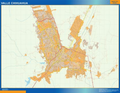 Valle Chihuahua Mapa Imantado Enmarcado