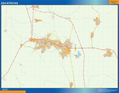 Zacatecas Mapa Imantado Enmarcado